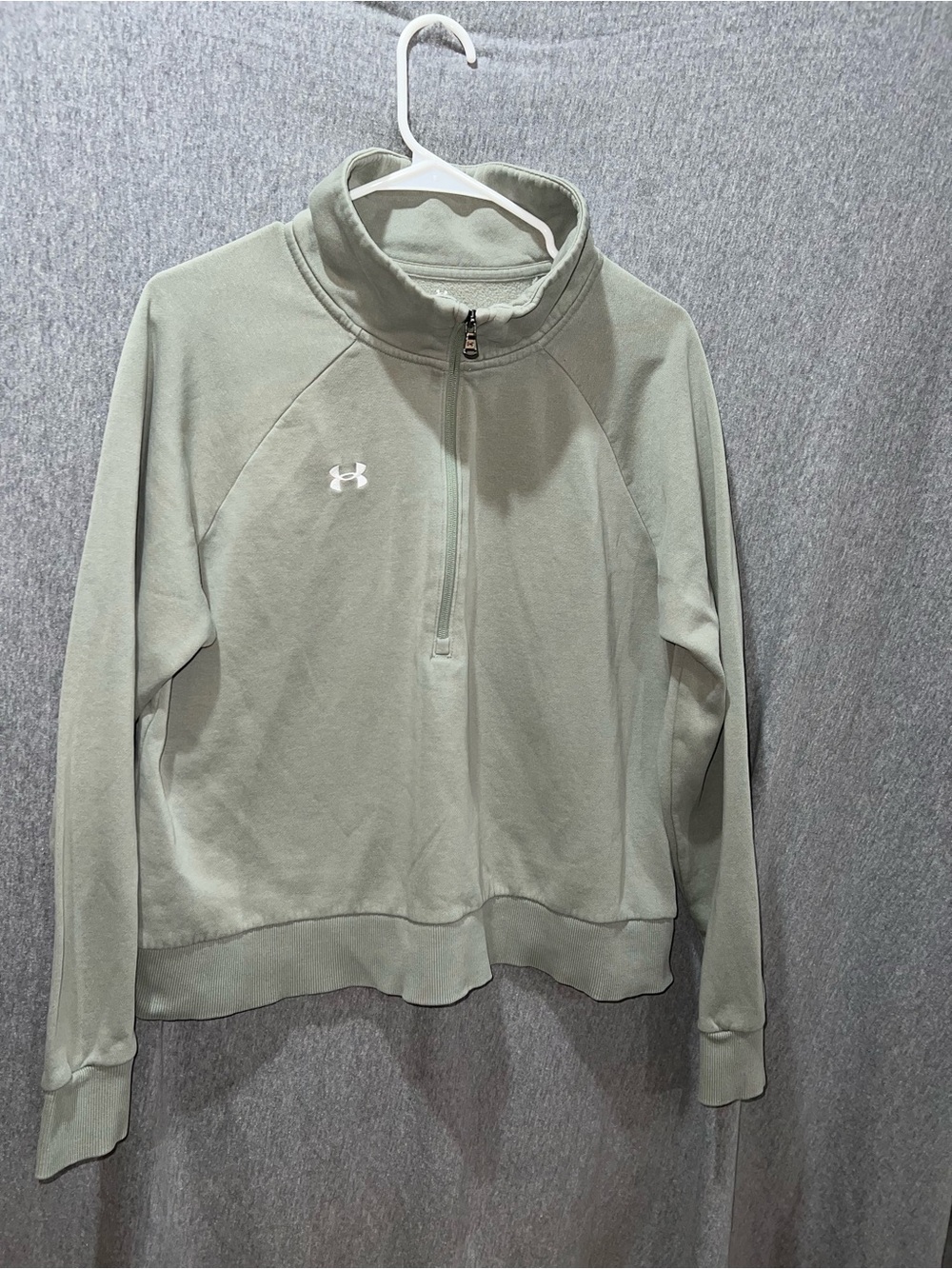 Under Armour Womens Sage Green Quarter-Zip Pullover Sweater Size‎ Large